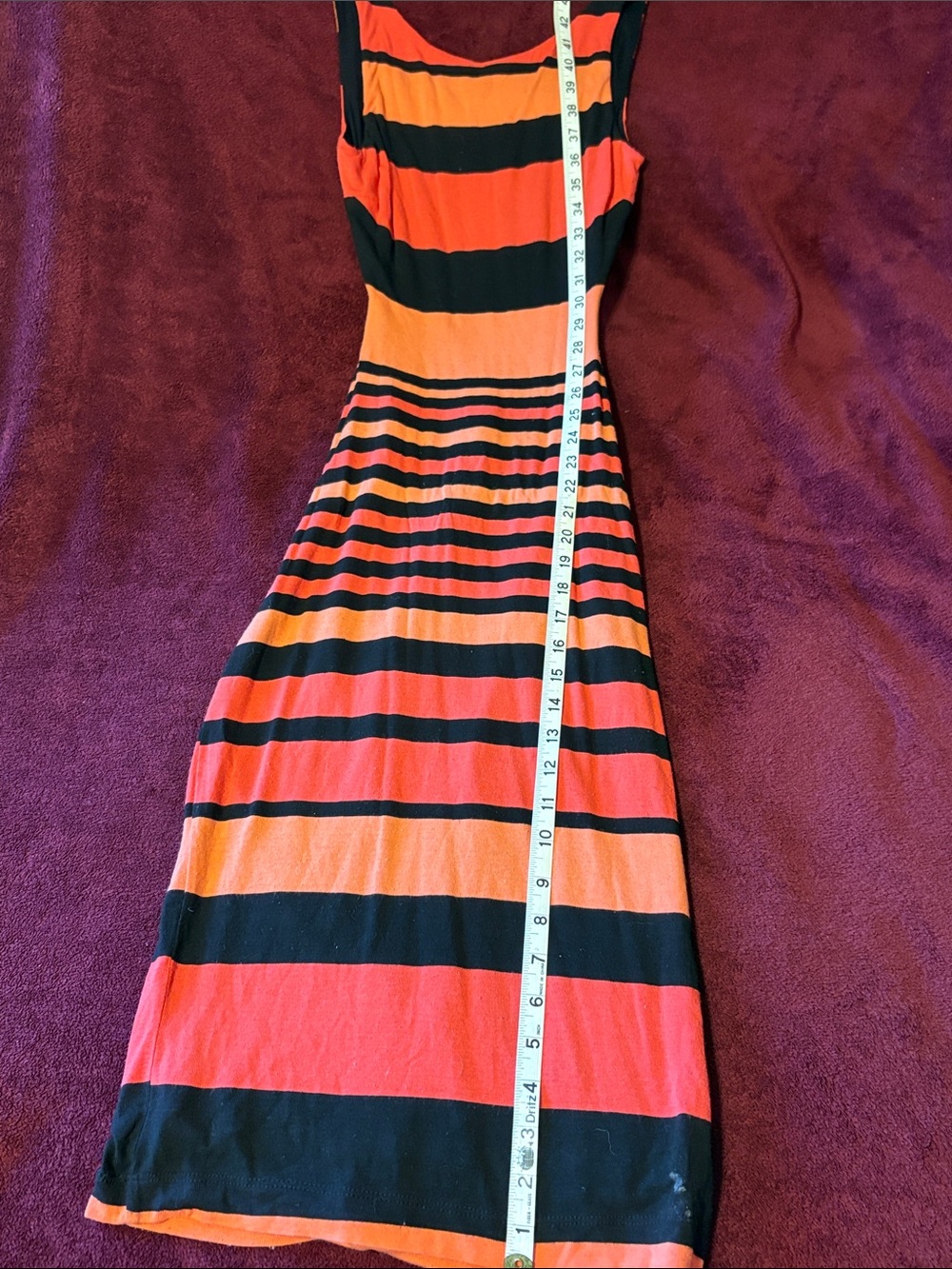 Women’s Orange and Black Striped Tank Dress